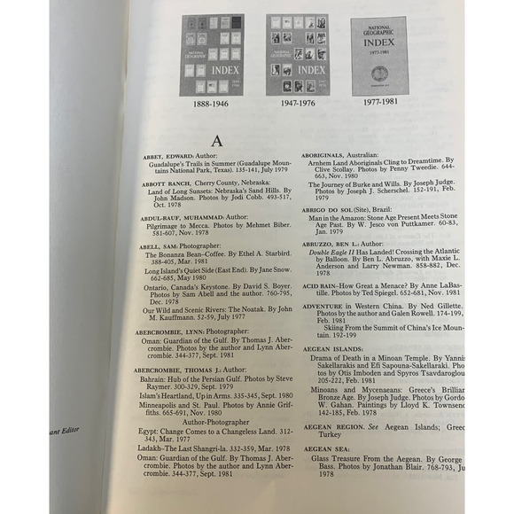 Vintage 1981 National Geographic Index Paperback Booklet 1977 - 1981 95 Pages - Picture 5 of 5